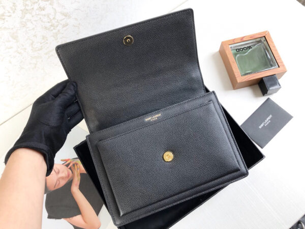 [REP 1:1] Saint Laurent Sunset Medium Chain Bag Black For Women 8.6in/22cm YSL 442906D420W1000
