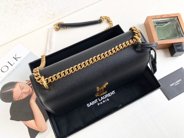 [REP 1:1] Saint Laurent Sunset Medium Chain Bag Black For Women 8.6in/22cm YSL 442906D420W1000
