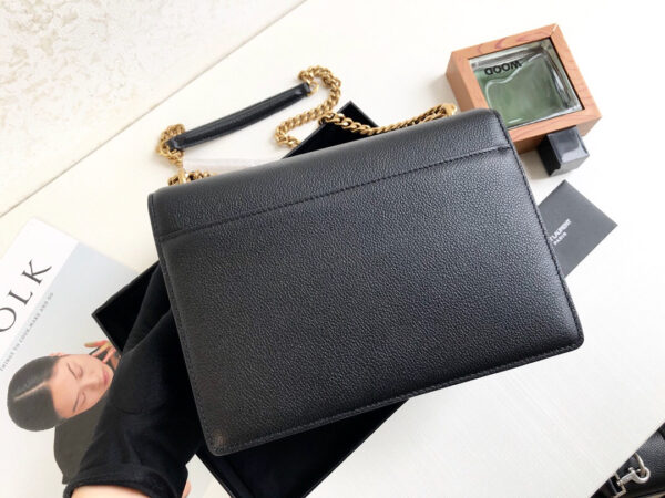 [REP 1:1] Saint Laurent Sunset Medium Chain Bag Black For Women 8.6in/22cm YSL 442906D420W1000