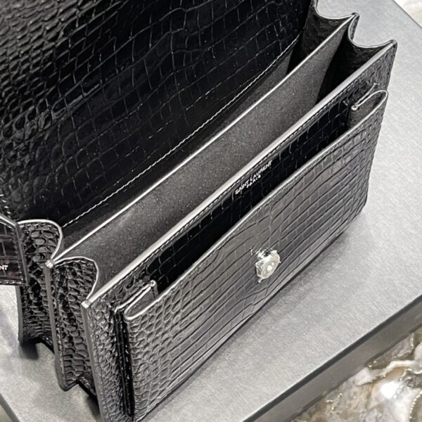 [REP 1:1] Saint Laurent Sunset Medium Chain Bag Black For Women 8.6in/22cm YSL 442906DND0U1000