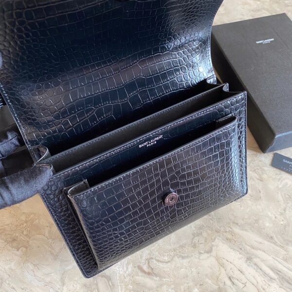 [REP 1:1] Saint Laurent Sunset Medium Chain Bag Black For Women 8.6in/22cm YSL 442906DND0U1000