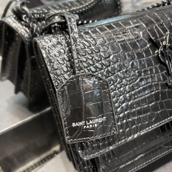 [REP 1:1] Saint Laurent Sunset Medium Chain Bag Black For Women 8.6in/22cm YSL 442906DND0U1000