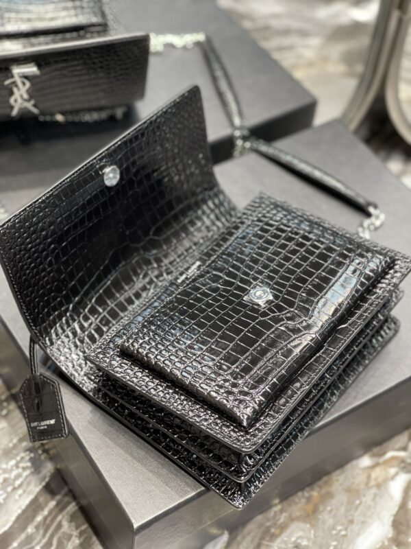 [REP 1:1] Saint Laurent Sunset Medium Chain Bag Black For Women 8.6in/22cm YSL 442906DND0U1000