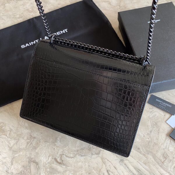 [REP 1:1] Saint Laurent Sunset Medium Chain Bag Black For Women 8.6in/22cm YSL 442906DND0U1000