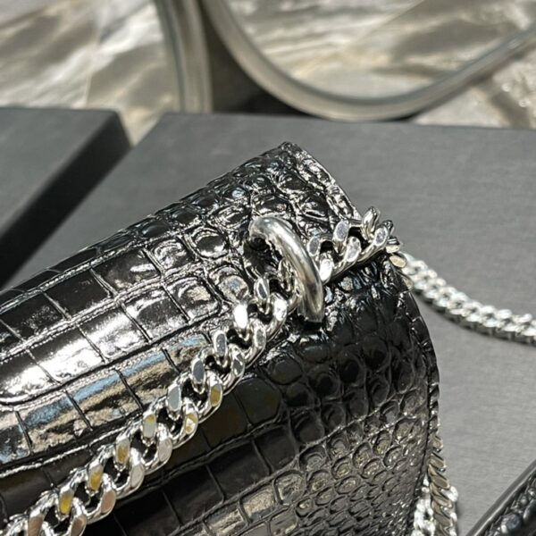 [REP 1:1] Saint Laurent Sunset Medium Chain Bag Black For Women 8.6in/22cm YSL 442906DND0U1000