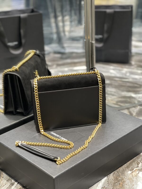 [REP 1:1] Saint Laurent Sunset Medium Chain Bag Black For Women 9.8in/22cm YSL