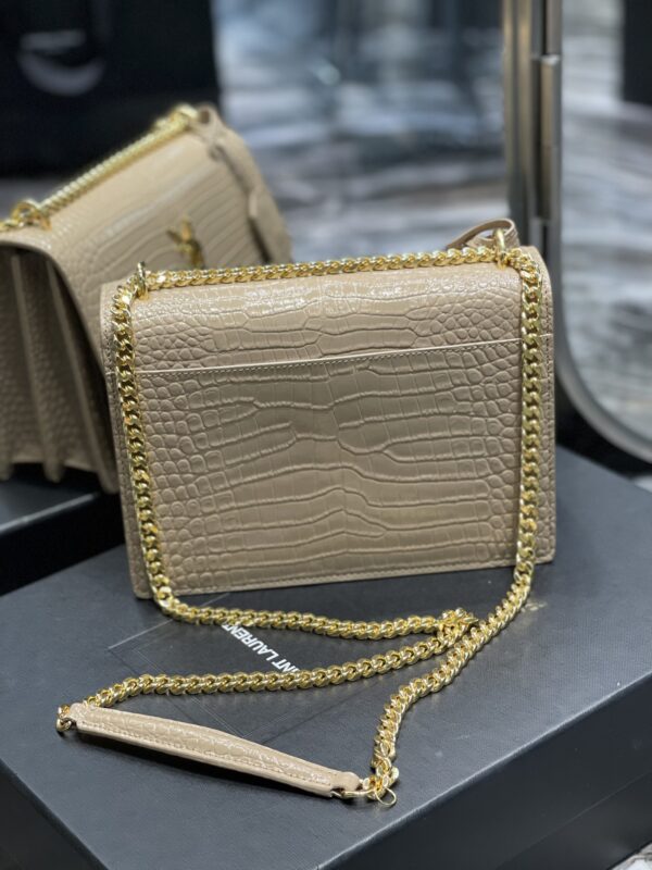 [REP 1:1] Saint Laurent Sunset Medium Chain Bag For Women 8.6in/22cm Beige YSL 442906DND0J2721