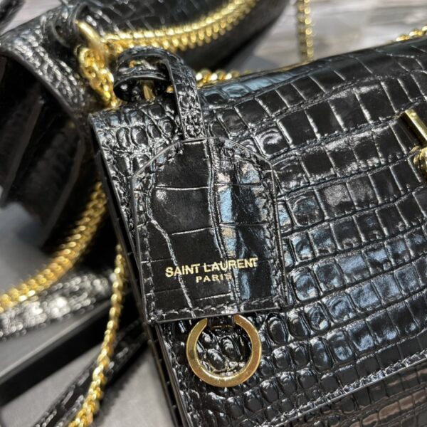 [REP 1:1] Saint Laurent Sunset Medium Chain Bag For Women 8.6in/22cm Black YSL 442906DND0J1000