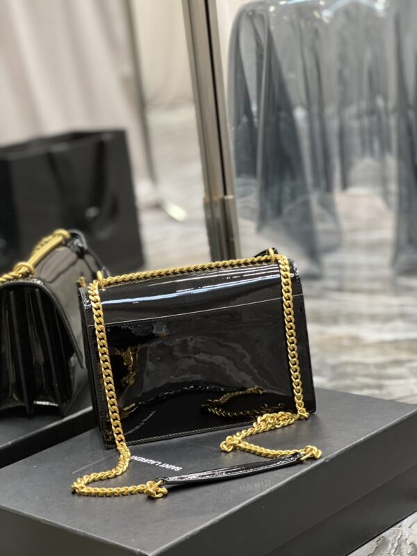 [REP 1:1] Saint Laurent Sunset Medium Chain Bag For Women 8.6in/22cm Black YSL