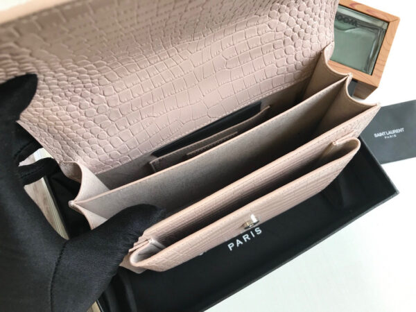[REP 1:1] Saint Laurent Sunset Medium Chain Bag Light Pink For Women 8.6in/22cm YSL 442906DND0N1202
