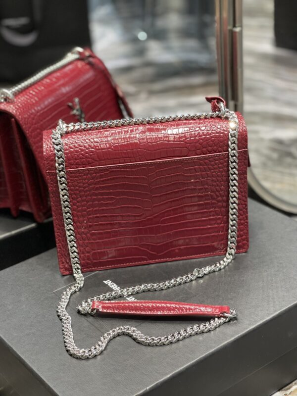 [REP 1:1] Saint Laurent Sunset Medium Chain Bag Red For Women 8.6in/22cm YSL