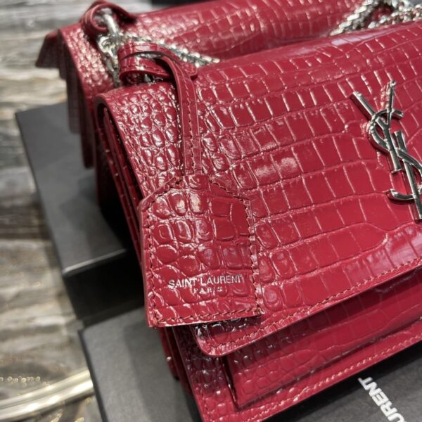 [REP 1:1] Saint Laurent Sunset Medium Chain Bag Red For Women 8.6in/22cm YSL