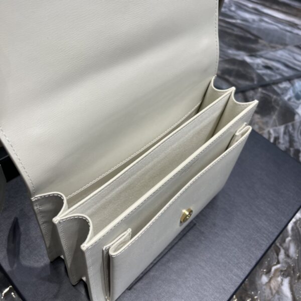 [REP 1:1] Saint Laurent Sunset Medium Chain Bag White For Women 9.8in/22cm YSL