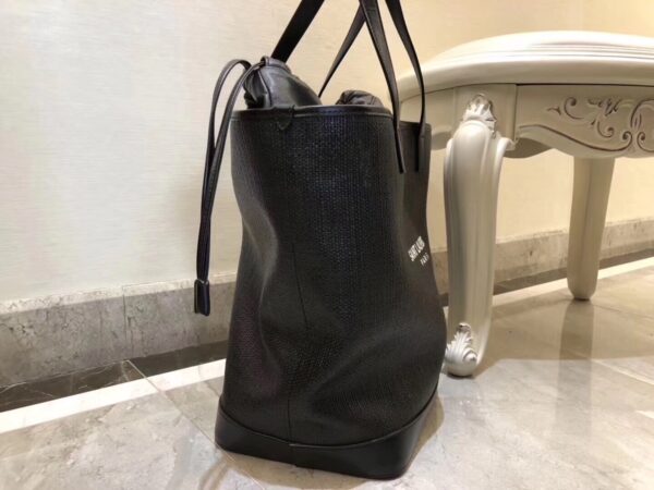 [REP 1:1] Saint Laurent Teddy Medium Canvas Handle Bucket Tote Bag Black For Women 13in/33cm YSL 551595 96W1E 1000