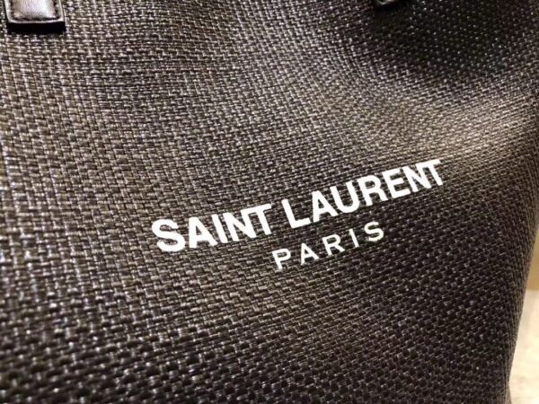 [REP 1:1] Saint Laurent Teddy Medium Canvas Handle Bucket Tote Bag Black For Women 13in/33cm YSL 551595 96W1E 1000