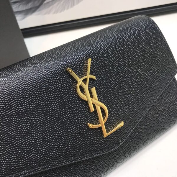 [REP 1:1] Saint Laurent Uptown Chain Wallet Black For Women 7.4in/19cm YSL 6077881GF0J1000