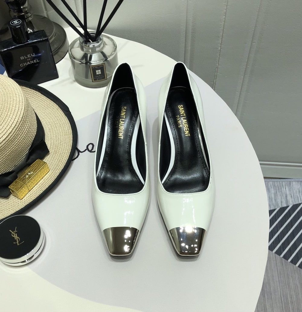 Saint Laurent Women's Blade Slingback Pumps White For Women YSL