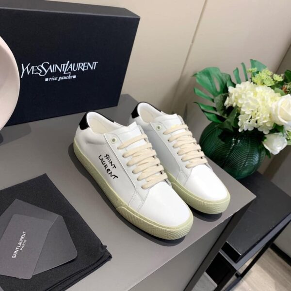 Saint Laurent Women's Court Classic Sl/06 Embroidered Sneakers White For Women YSL 61064908G109061
