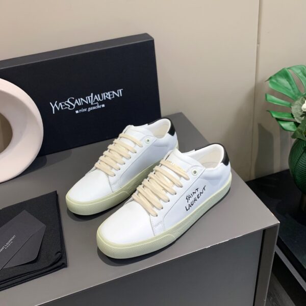 Saint Laurent Women's Court Classic Sl/06 Embroidered Sneakers White For Women YSL 61064908G109061