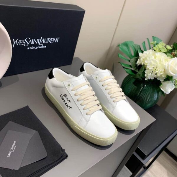 Saint Laurent Women's Court Classic Sl/06 Embroidered Sneakers White For Women YSL 61064908G109061