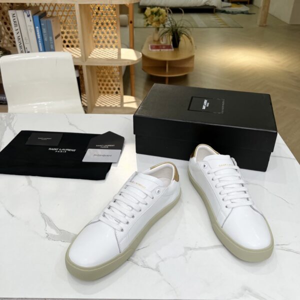 Saint Laurent Women's Court Classic Sl/06 Embroidered Sneakers Yellow For Women YSL