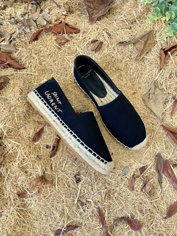 Saint Laurent Women's Saint Laurent Embroidered Espadrilles Black For Women YSL