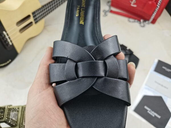 Saint Laurent Women's Tribute Flat Mules Black For Women YSL 571952BDA001000