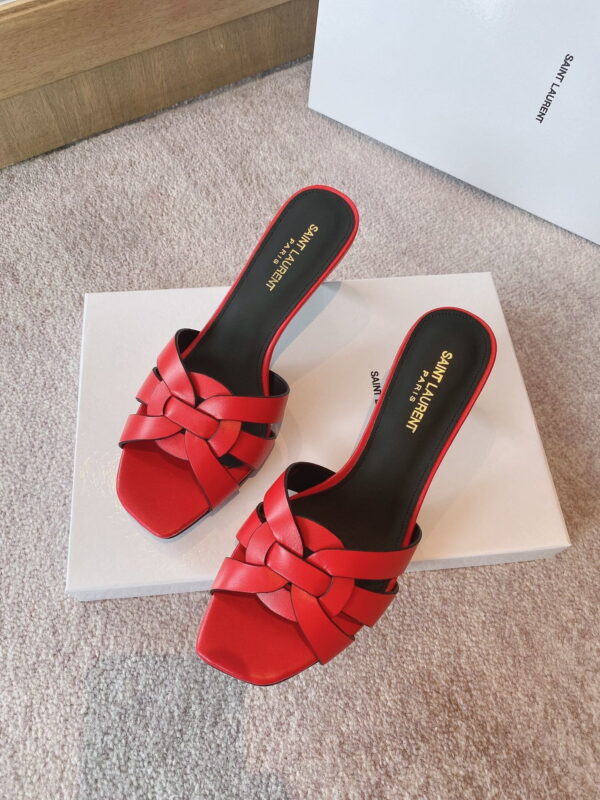 Saint Laurent Women's Tribute Heeled Mules Red For Women YSL