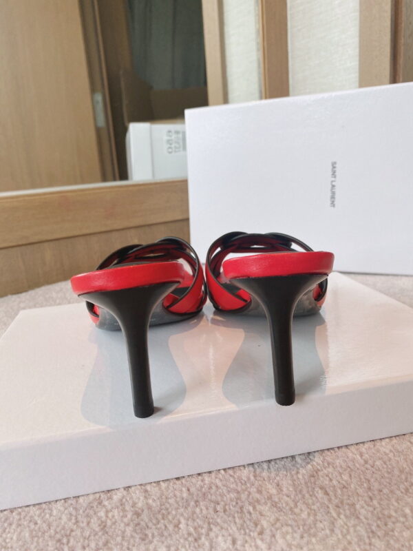 Saint Laurent Women's Tribute Heeled Mules Red For Women YSL