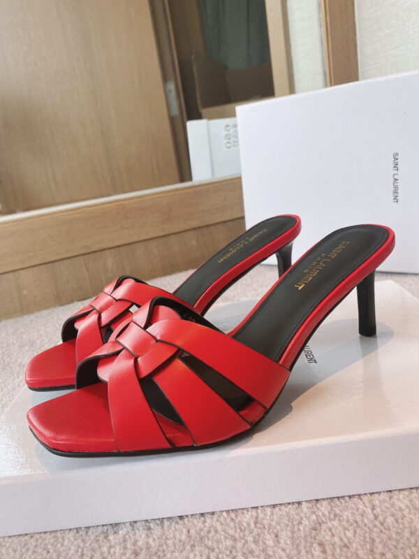 Saint Laurent Women's Tribute Heeled Mules Red For Women YSL