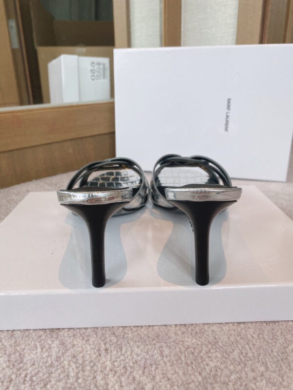 Saint Laurent Women's Tribute Heeled Mules Sliver For Women YSL