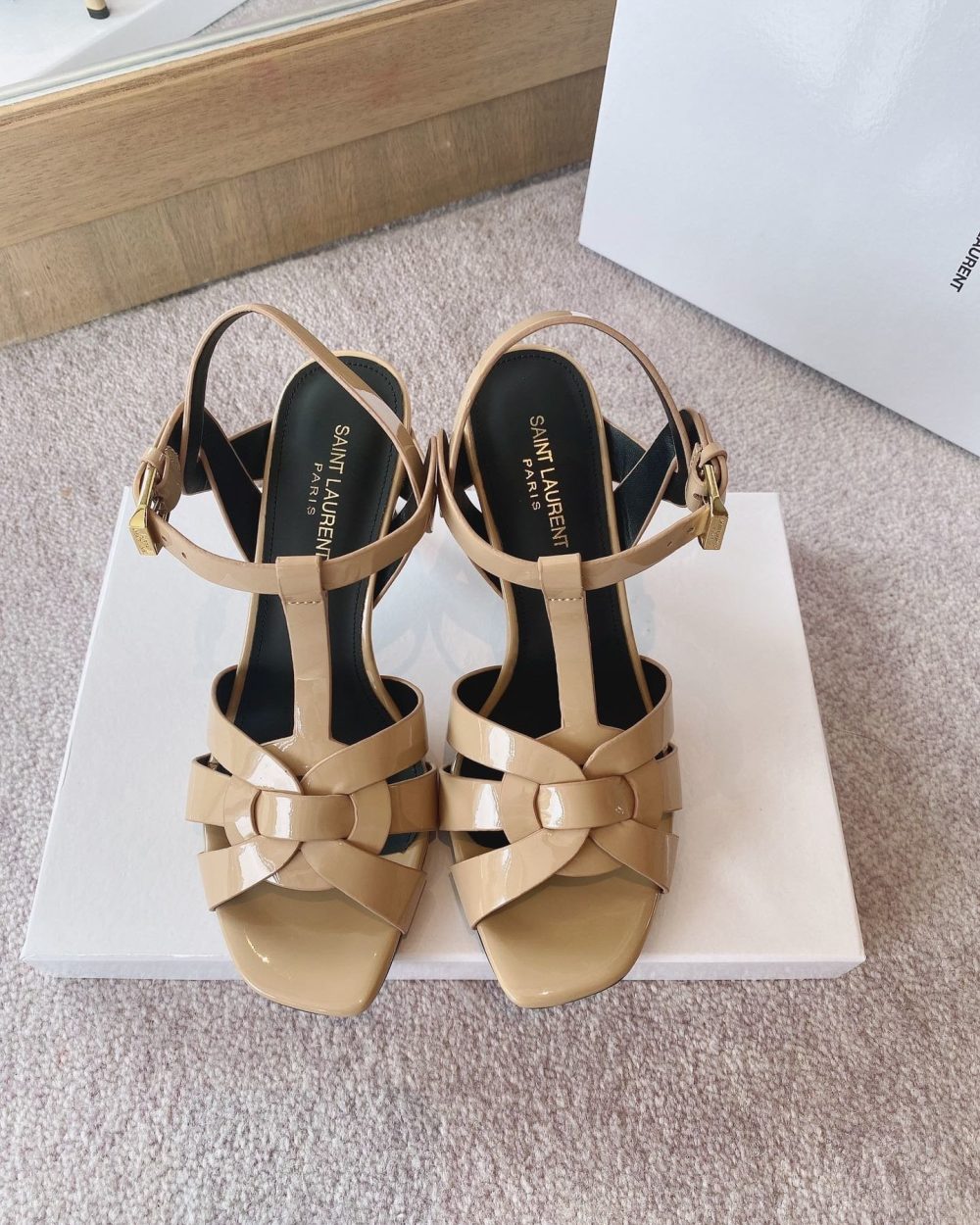 Saint Laurent Women's Tribute Sandals Beige For Women YSL