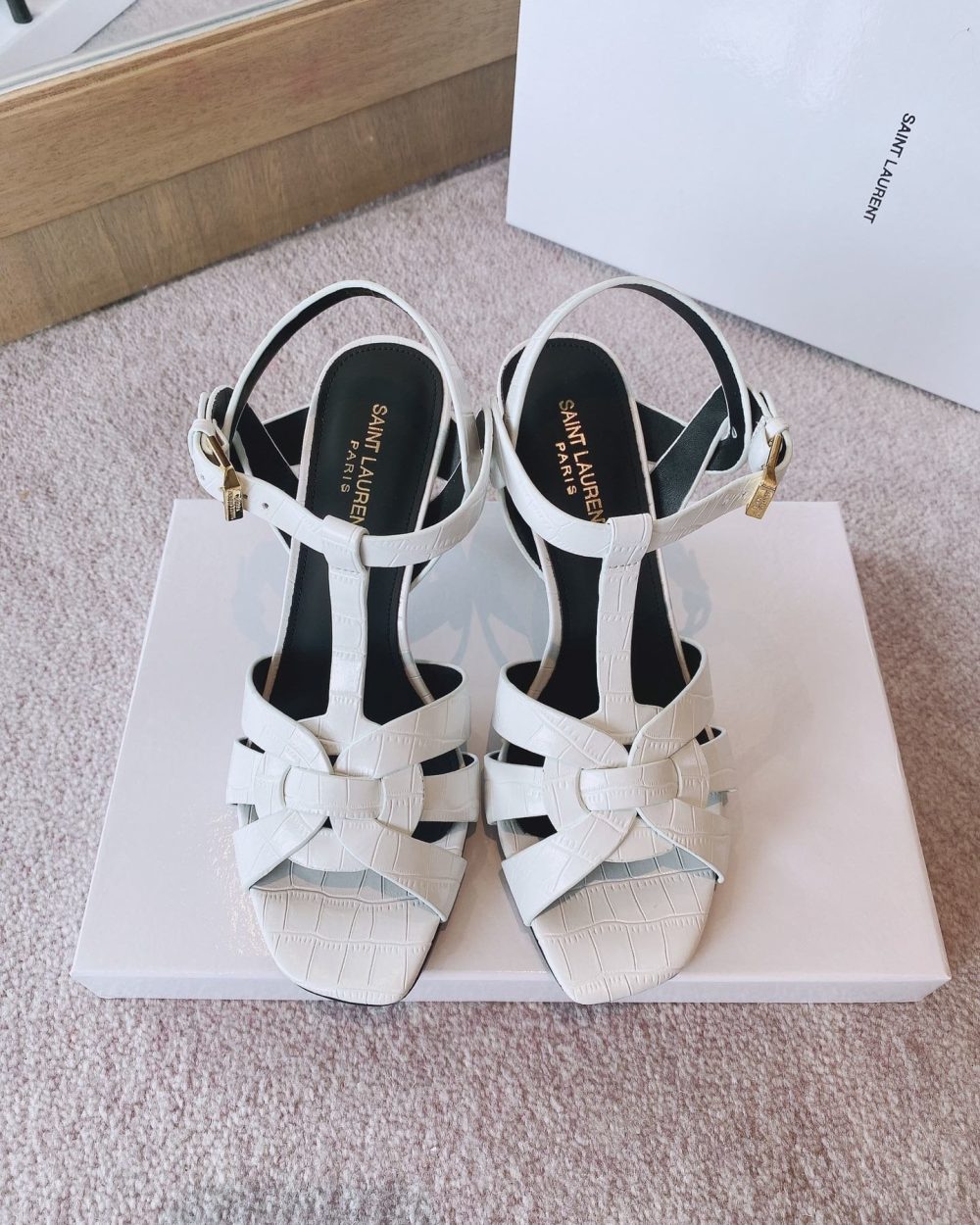 Saint Laurent Women's Tribute Sandals White For Women YSL