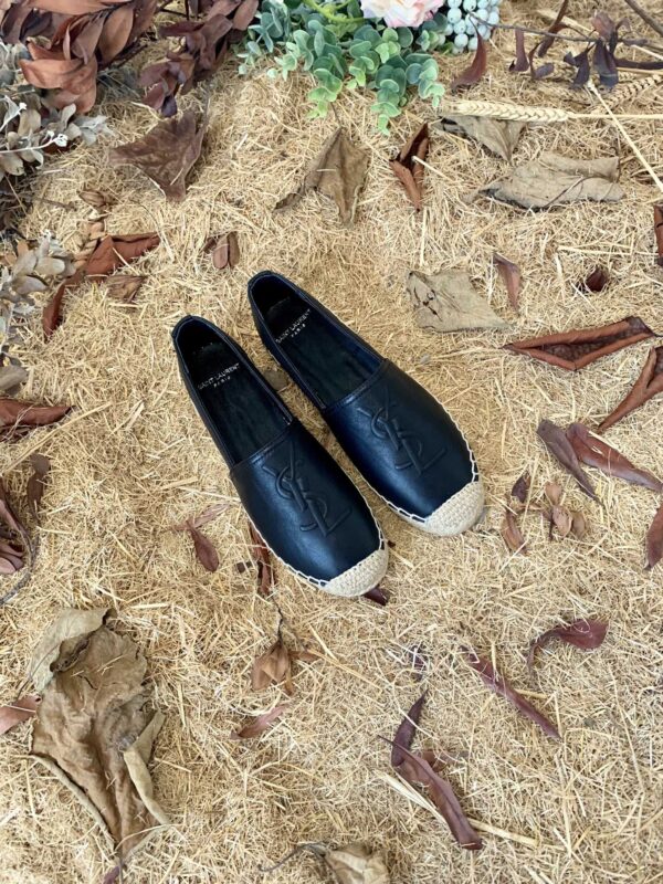 Saint Laurent Women's Ysl Embroidered Espadrilles Black For Women YSL 458573B34001000