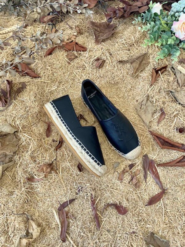 Saint Laurent Women's Ysl Embroidered Espadrilles Black For Women YSL 458573B34001000