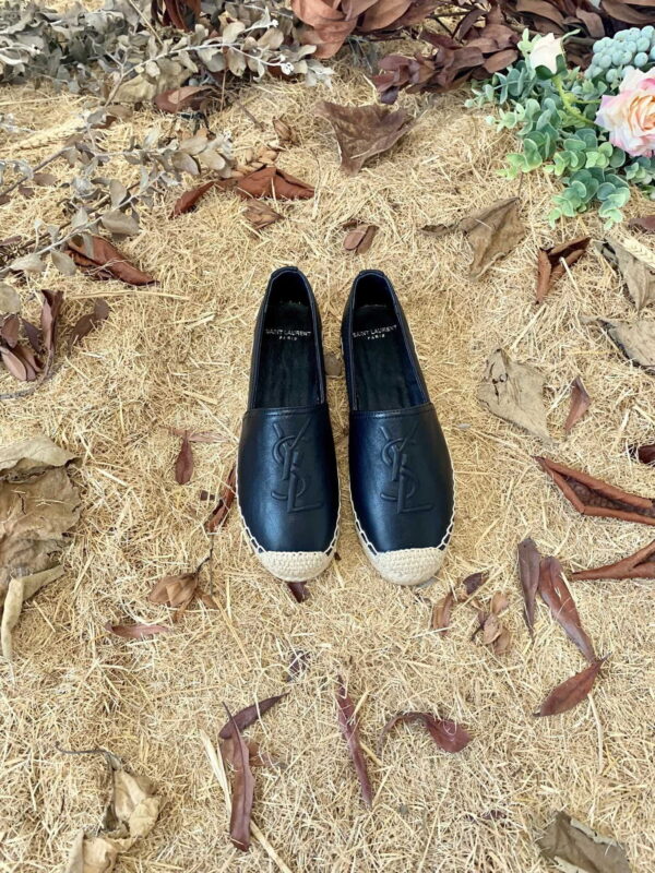 Saint Laurent Women's Ysl Embroidered Espadrilles Black For Women YSL 458573B34001000