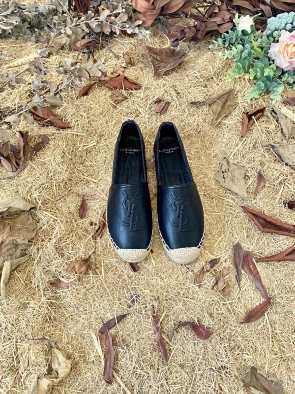Saint Laurent Women's Ysl Embroidered Espadrilles Black For Women YSL 458573B34001000