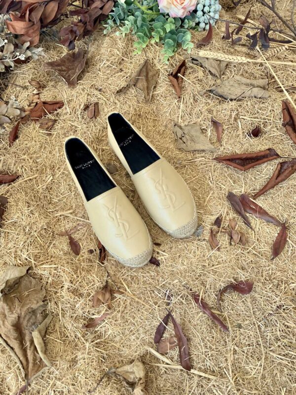 Saint Laurent Women's Ysl Embroidered Espadrilles Yellow For Women YSL
