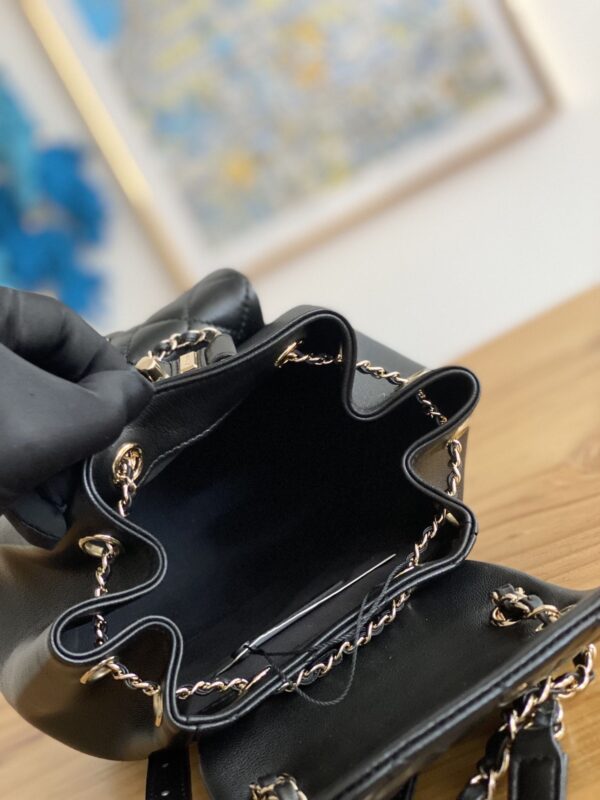 [REP 1:1] Small Backpack Black/White/Pink For Women 7.1in / 18cm AS2908