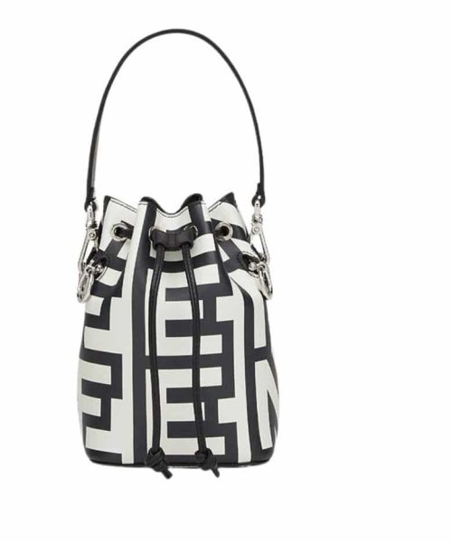 1:1 Replica Small Mon Tresor Bucket Bag Black And White For Women 7in/ 18cm