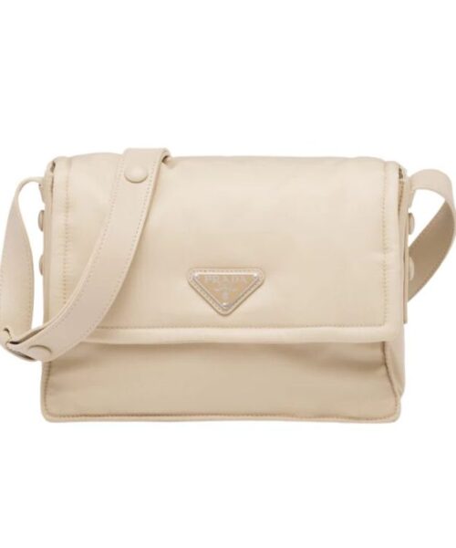 Small Padded Shoulder Bag In Beige/Pink For Women 9.1in/ 23cm 1BD313_RDLN_F0F24_V_OOO
