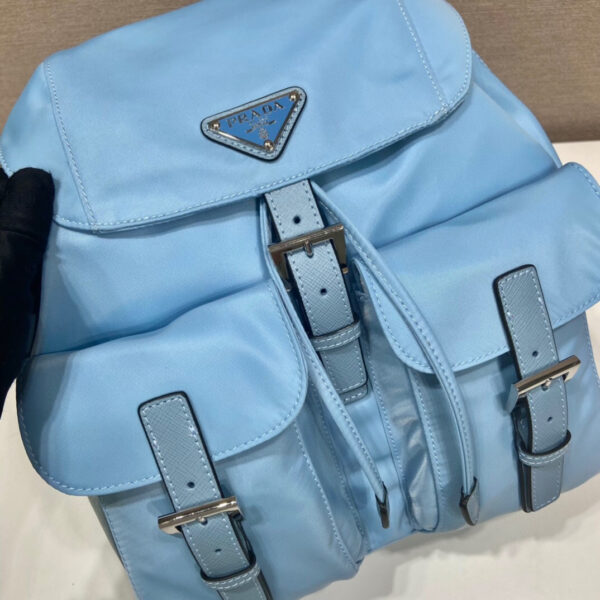 Small Re-Nylon Backpack In Blue For Women 11in/ 28cm 1BZ677_RV44_F0076_V_OOO