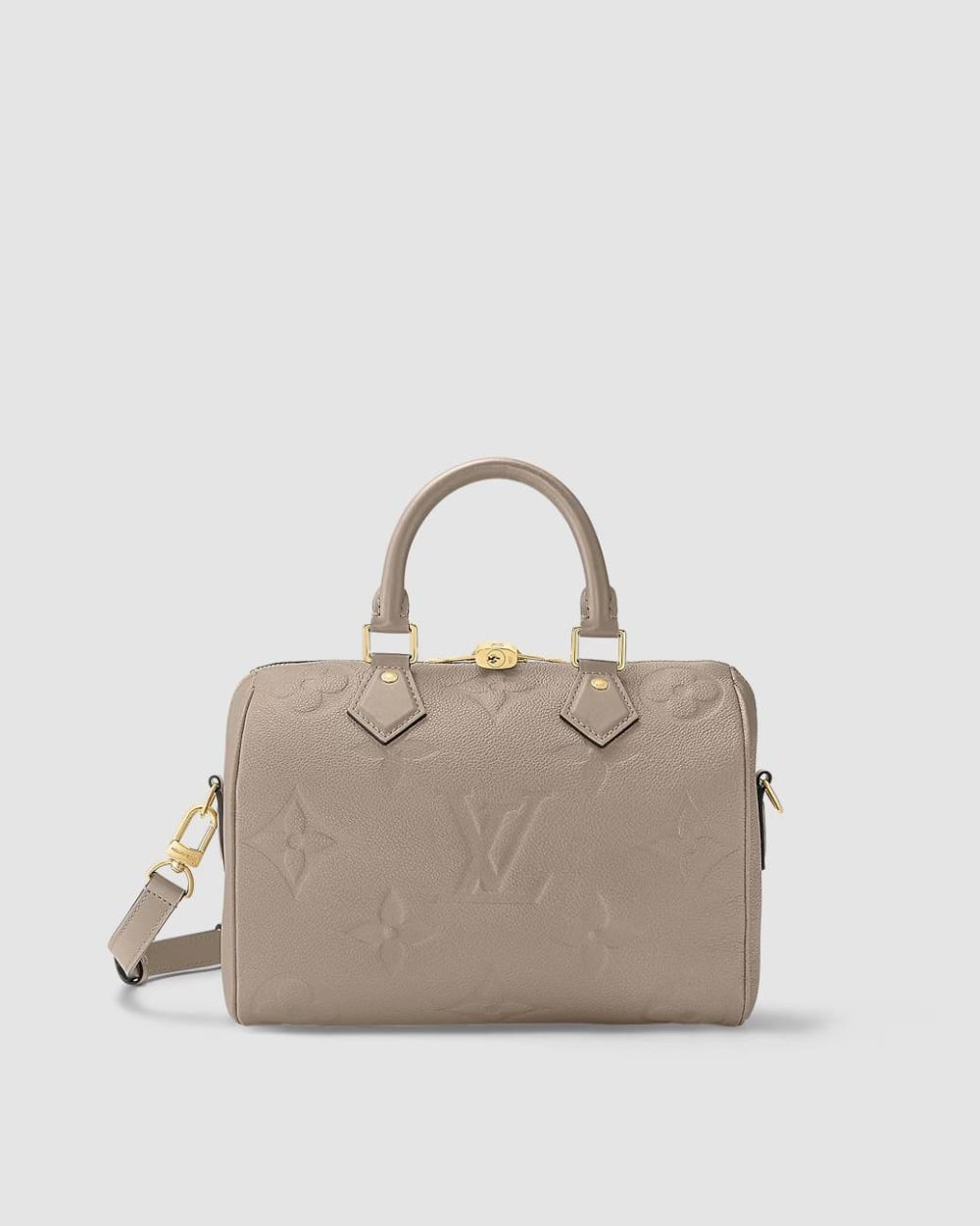 1:1 Replica Louis Vuitton LV Speedy Bandoulière 25 Monogram Empreinte Leather Gray Luxury Bag For Women‎ M59273 - 9.8in/ 25cm