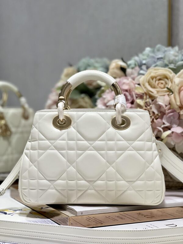 1:1 Replica The Medium Lady 95.22 Bag Black/White/Grey For Women 9.5in/ 24cm