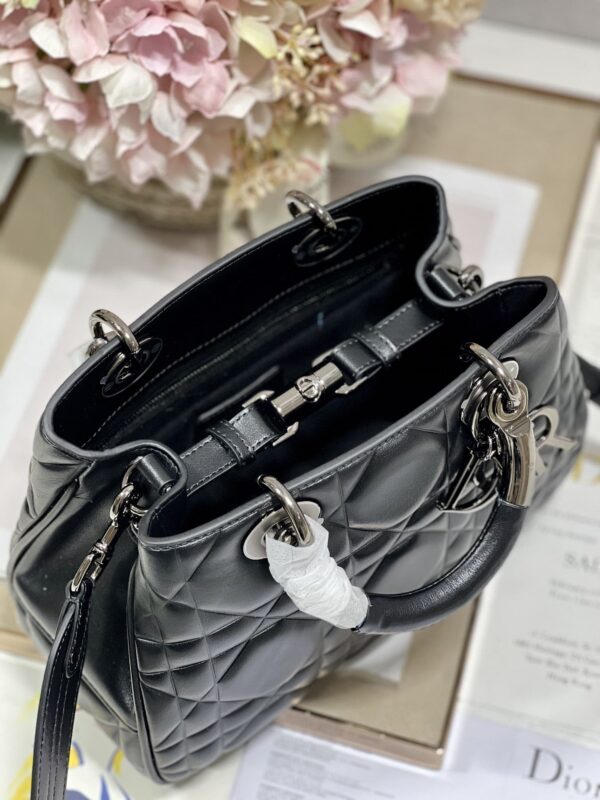 1:1 Replica The Medium Lady 95.22 Bag With Black Tone Hardware Black/White/Grey For Women 9.5in/ 24cm
