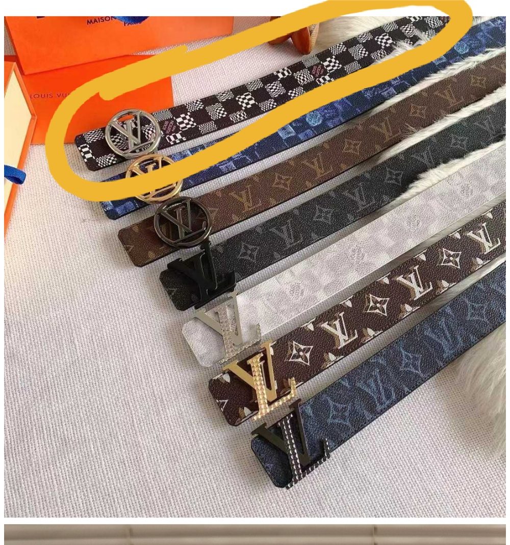 1:1 Replica Louis Vuitton Belt With Logo circle Silver
