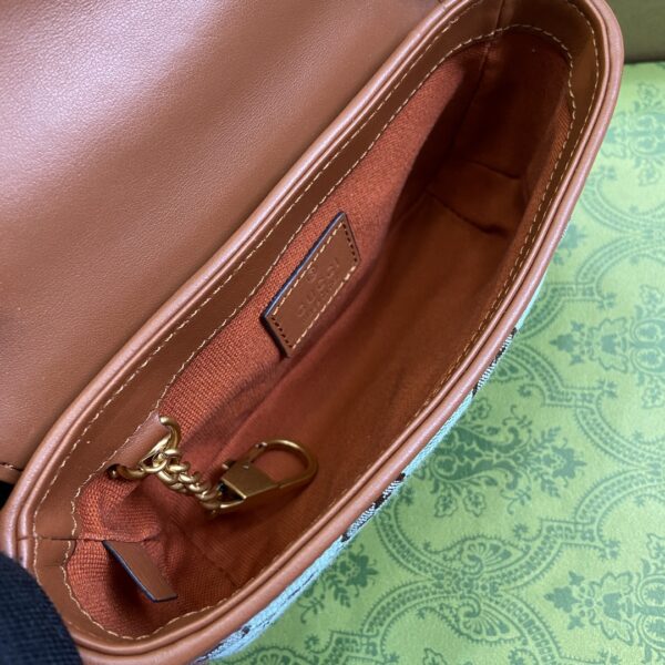 1:1 Replica GG SUPER MINI SHOULDER BAG Pale blue and brown canvas For Women 783141 FADAT 4941