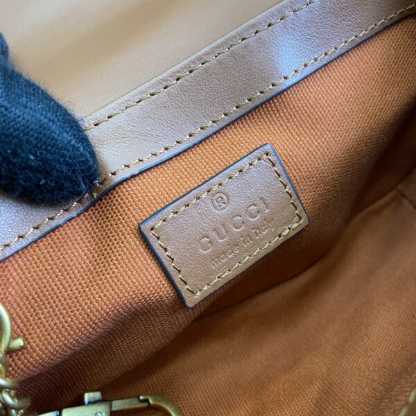 1:1 Replica GG SUPER MINI SHOULDER BAG Pale blue and brown canvas For Women 783141 FADAT 4941