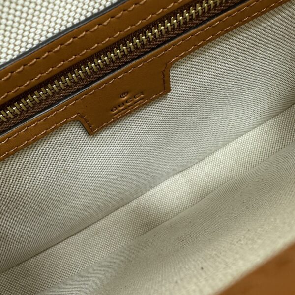 1:1 Replica Gucci Jackie Small Shoulder Bag Brown and White canvas Exclusive For Women 782849 FADGF 9041
