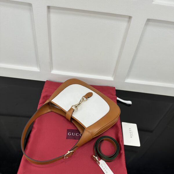 1:1 Replica Gucci Jackie Small Shoulder Bag Brown and White canvas Exclusive For Women 782849 FADGF 9041